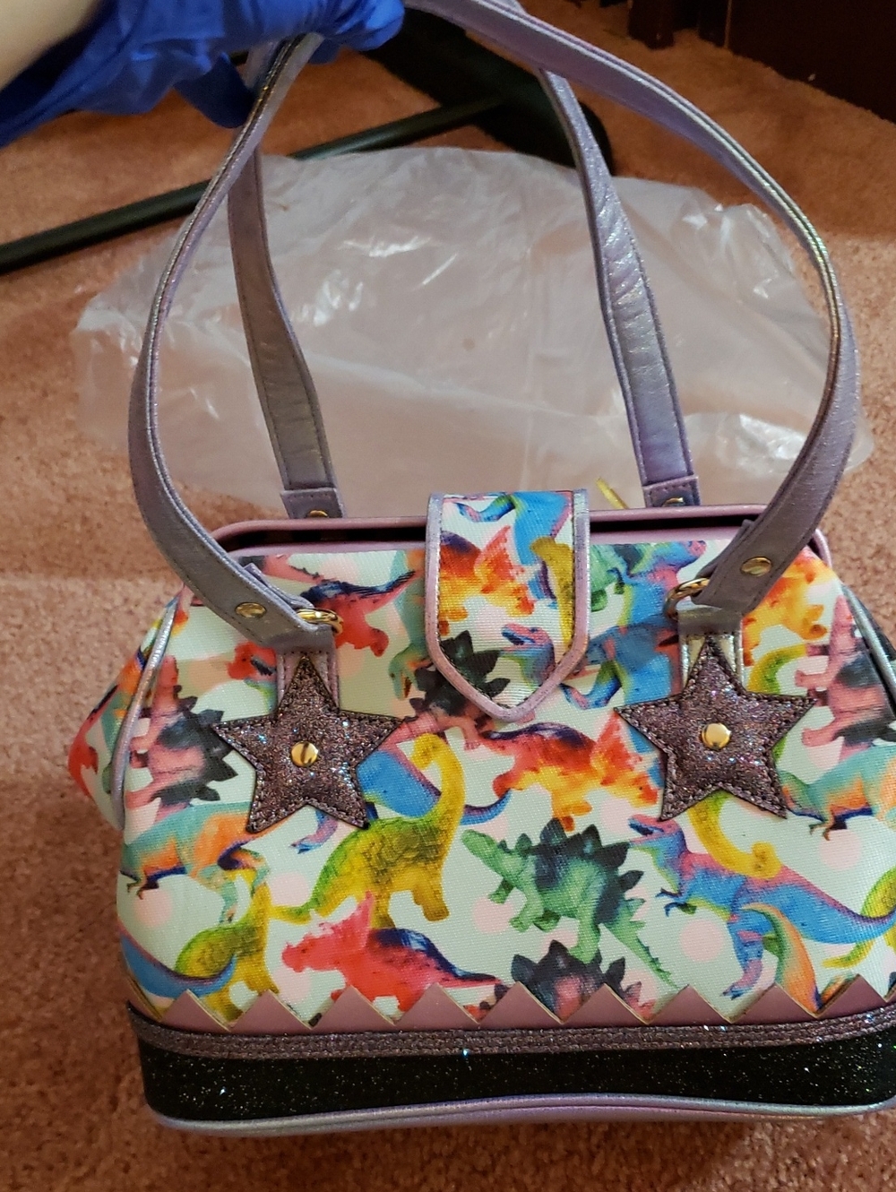 Irregular Choice Doctor Dino Bag. NWT. Colorful dinosaurs. STEM fashion.